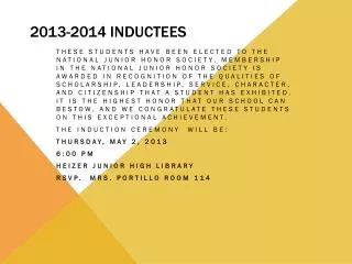 2013-2014 Inductees