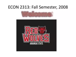 ECON 2313: Fall Semester , 2008