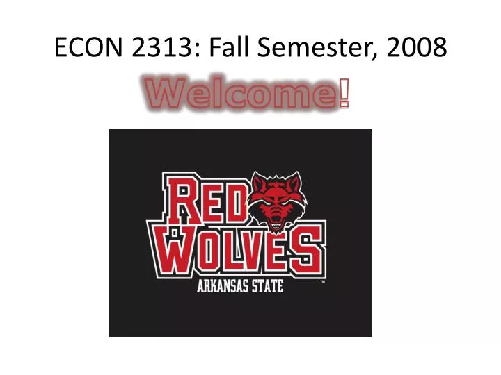 econ 2313 fall semester 2008