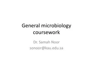 General microbiology coursework