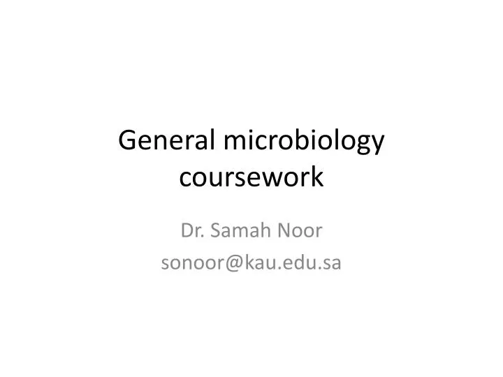 general microbiology coursework