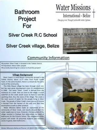 Silver Creek R.C School Silver Creek village, Belize