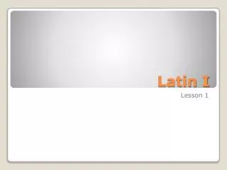 Latin I