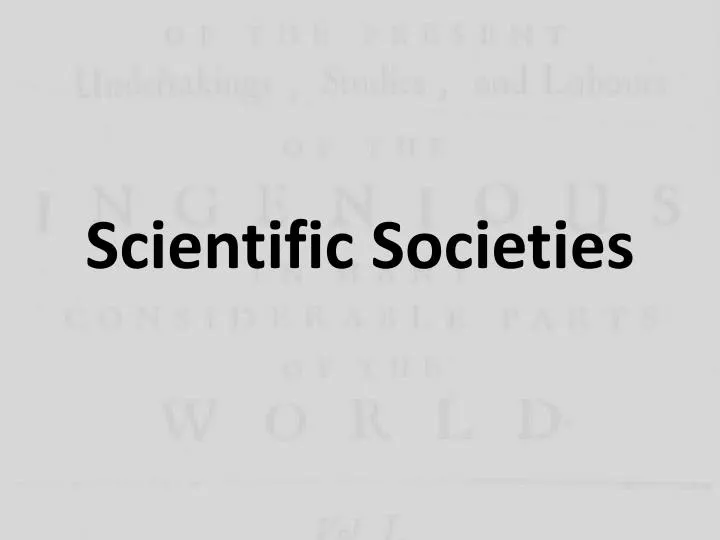 scientific societies