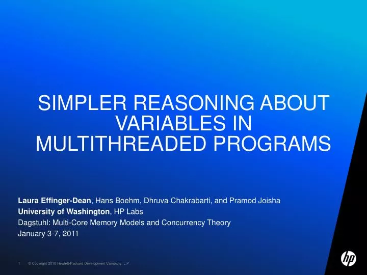 simpler reasoning about variables in multithreaded programs