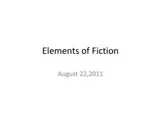 elements of fiction