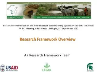 AR Research Framework T eam