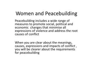 Women and Peacebuilding