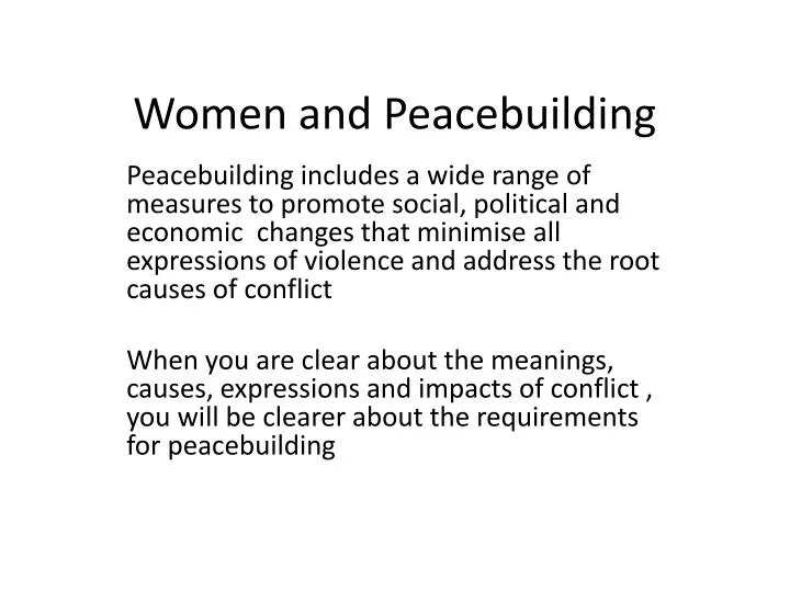 women and peacebuilding