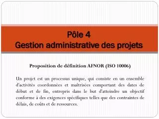 p le 4 gestion administrative des projets
