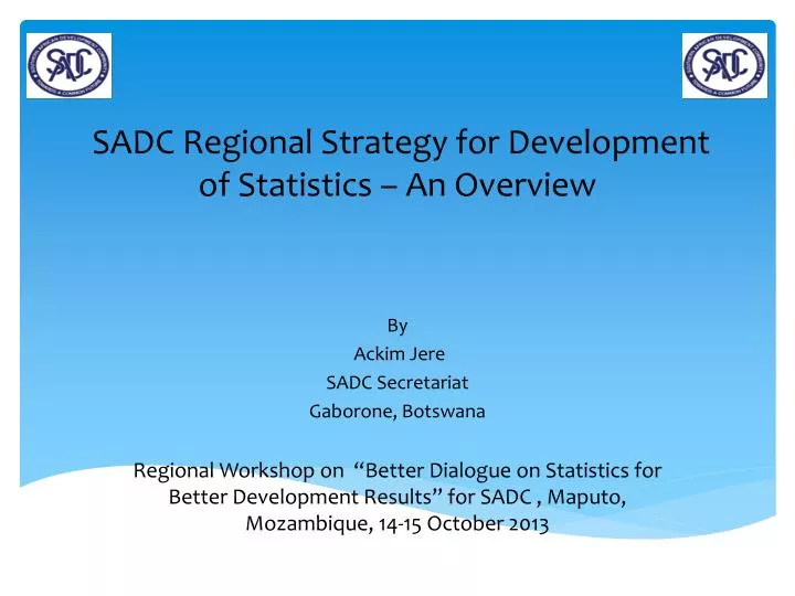sadc regional strategy for development of statistics an overview