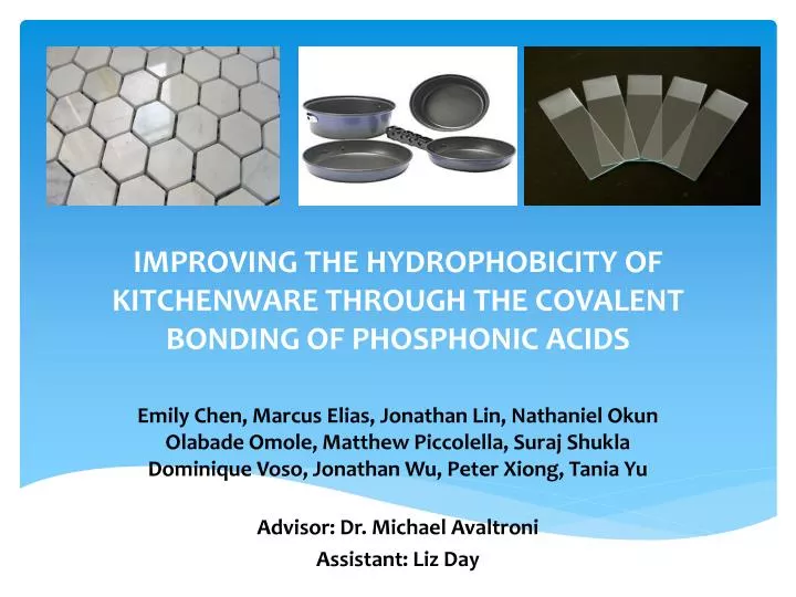 improving the hydrophobicity of kitchenware through the covalent bonding of phosphonic acids