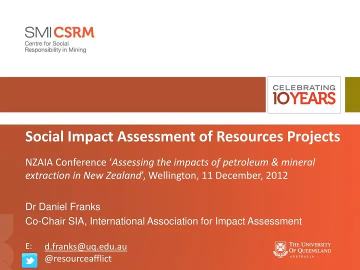 social impact assessment of resources projects