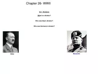 Chapter 26- WWII
