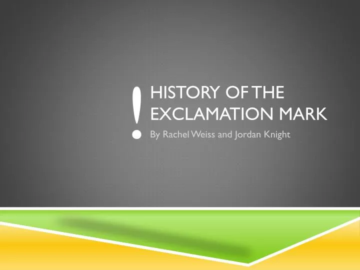 history of the exclamation mark