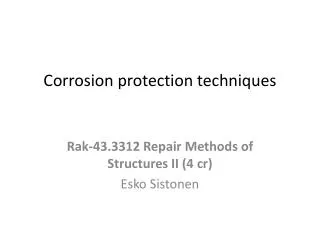 Corrosion protection techniques