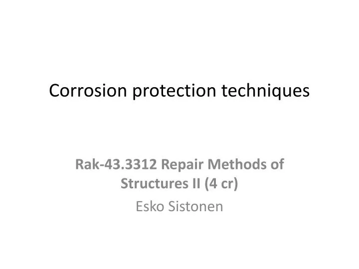 corrosion protection techniques