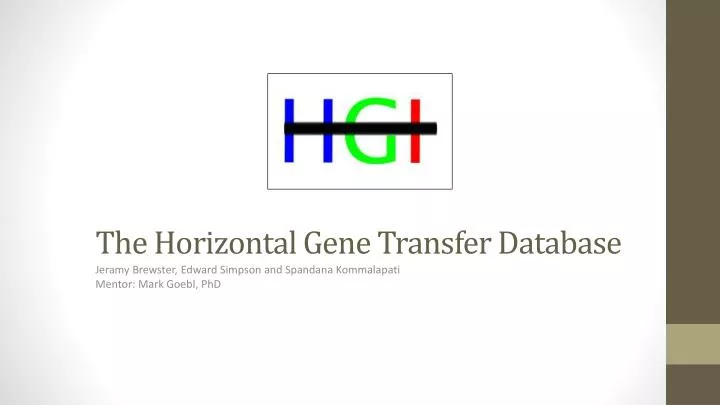 the horizontal gene transfer database