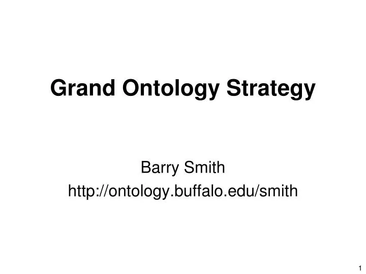 grand ontology strategy