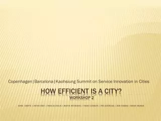 Copenhagen|Barcelona|Kaohsiung Summit on Service Innovation in Cities