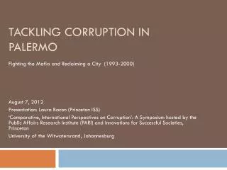 Tackling Corruption in Palermo