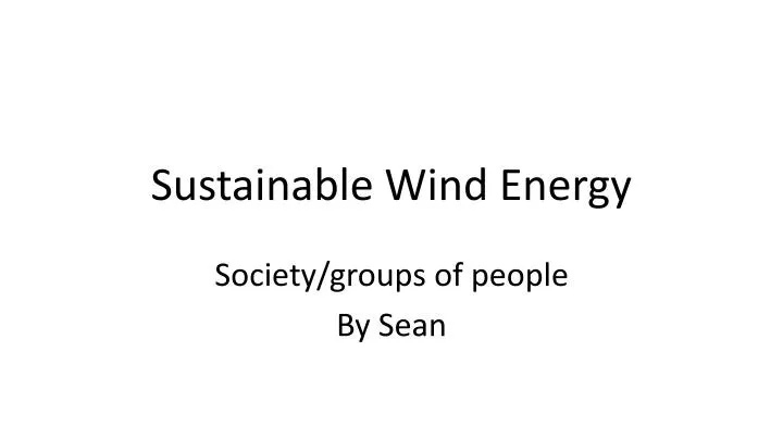 sustainable wind energy