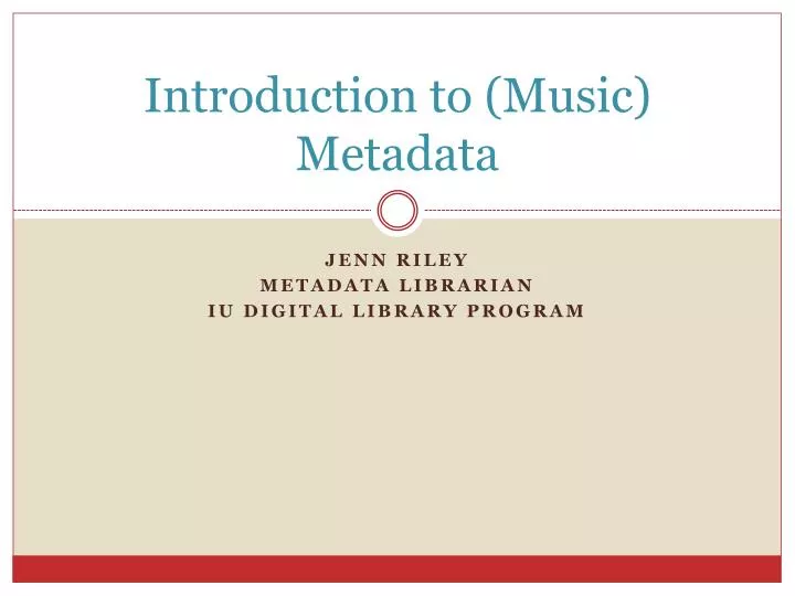 introduction to music metadata