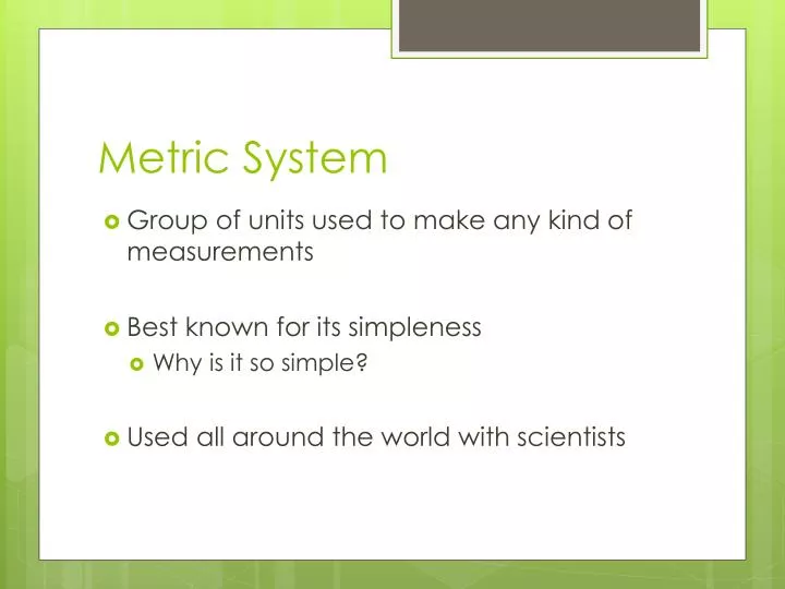 metric system