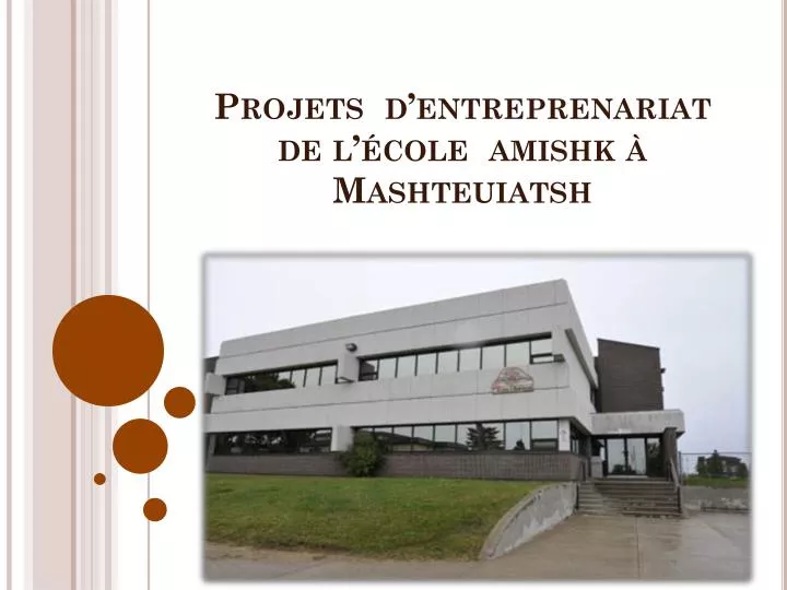 projets d entreprenariat de l cole amishk mashteuiatsh