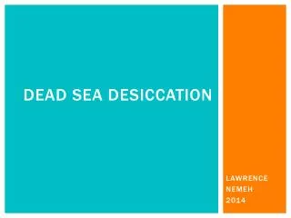 Dead Sea desiccation