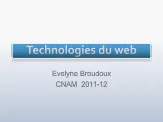 Technologies du web