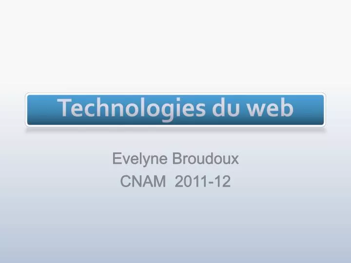 technologies du web