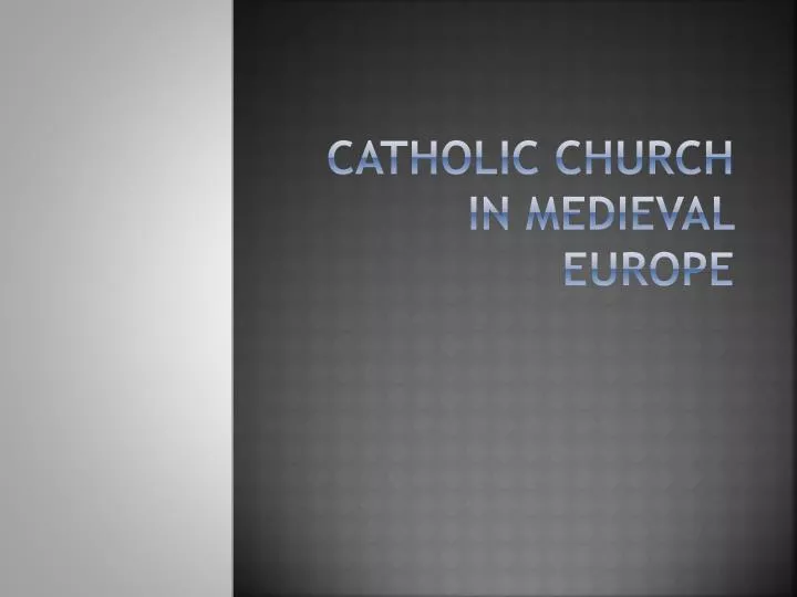 catholic church in medieval europe