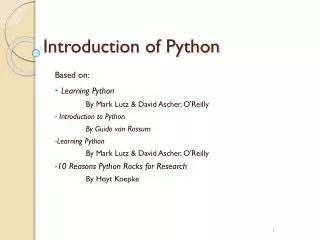 Introduction of Python