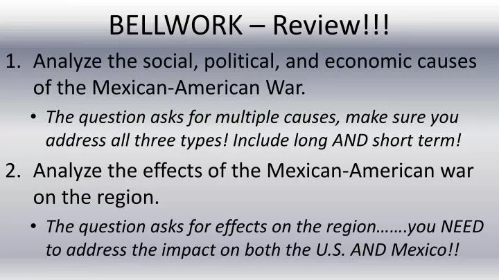 bellwork review