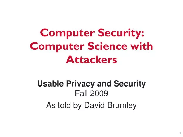 computer security computer science with attackers