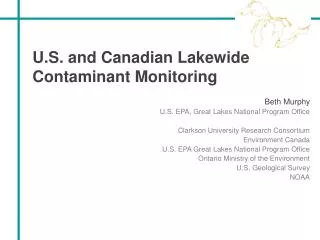 U.S. and Canadian Lakewide Contaminant Monitoring