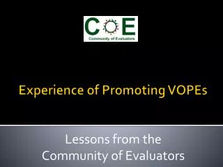 Experience of Promoting VOPEs