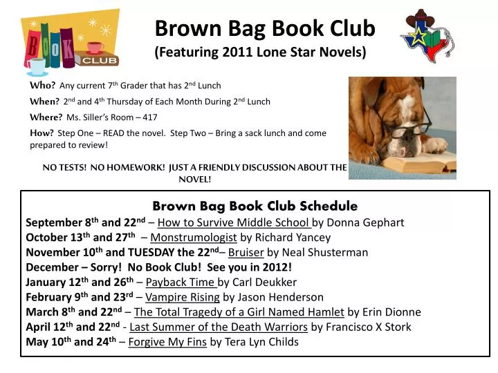 brown bag book club featuring 2011 lone star novels