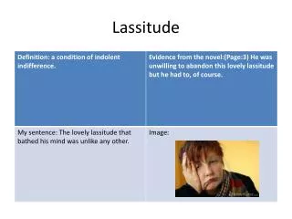 lassitude