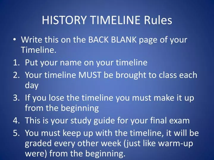 history timeline rules
