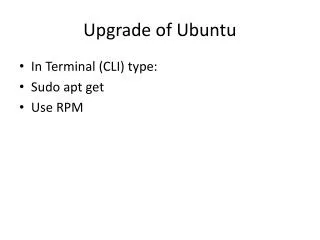 Upgrade of Ubuntu