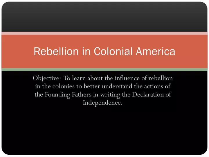 rebellion in colonial america