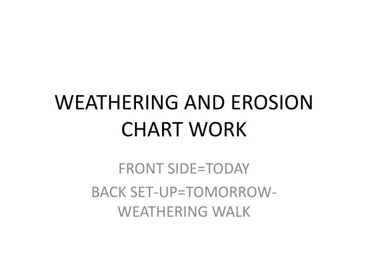 weathering and erosion chart work