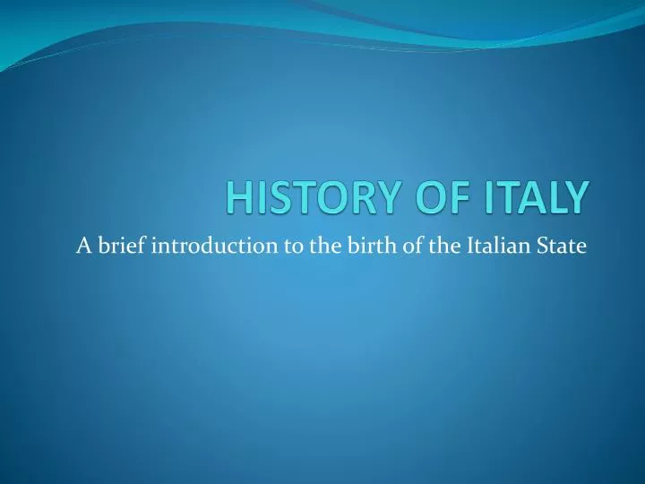 history of italy