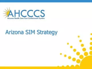 Arizona SIM Strategy