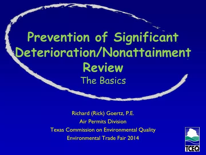 prevention of significant deterioration nonattainment review the basics