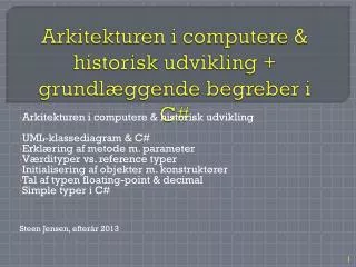 arkitekturen i computere historisk udvikling grundl ggende begreber i c