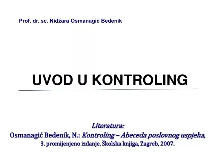 uvod u kontroling