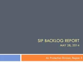 SIP Backlog report May 28 , 2014